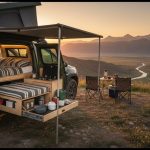 Camping-car Dacia modulaire en pleine nature, illustrant le concept de vanlife.