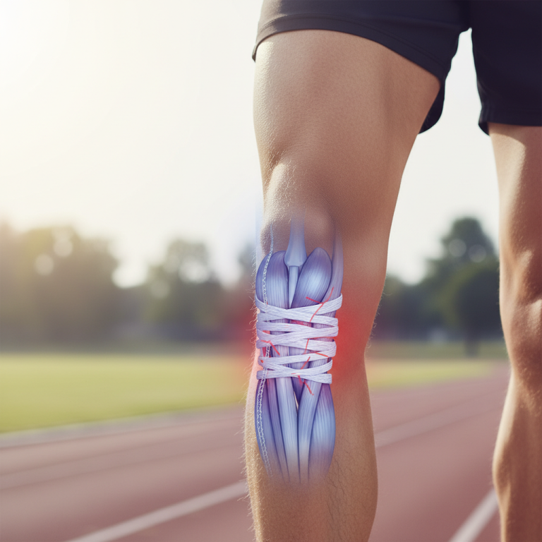 Illustration réaliste sur Syndrome des loges : une pression musculaire qui freine les sportifs