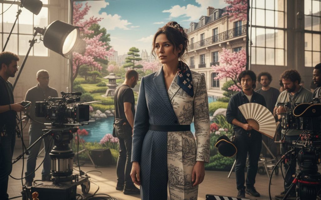Atsuko Remar sur un plateau de tournage, symbolisant sa culture franco-japonaise.