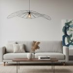 Intérieur moderne avec mobilier design Sklum Villalonga, canapé scandinave et luminaires contemporains.